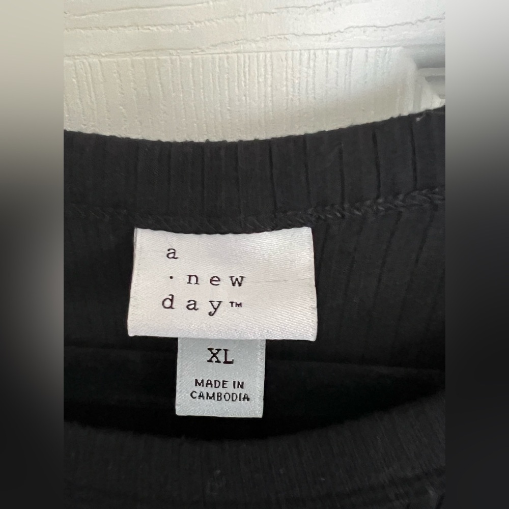 a new day Women’s Black Dress Maxi Sleeveless Ribbed Knit Stretchy Sz XL EUC - Picture 3 of 11